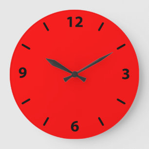 Horloge à Mur rouge avec chiffres noirs