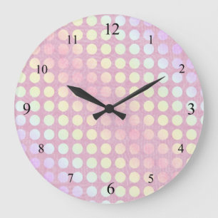 Horloge À petits pois rose