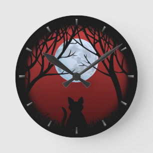 Horloge à plat mignonne Amoureux des chats Horloge