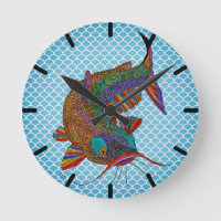 Horloge à poisson coloré