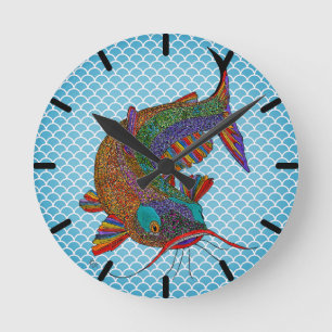 Horloge à poisson coloré