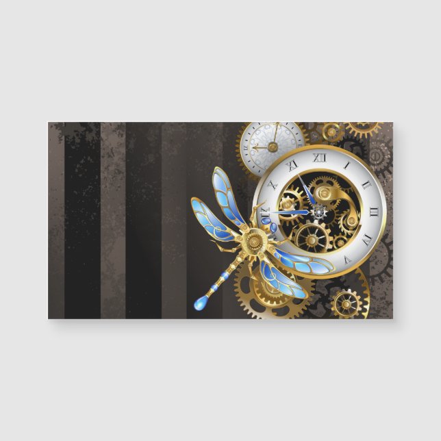 Horloge à vapeur avec libellule mécanique (Devant)