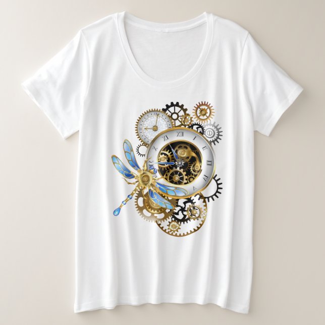 Horloge à vapeur avec libellule mécanique (Design devant)