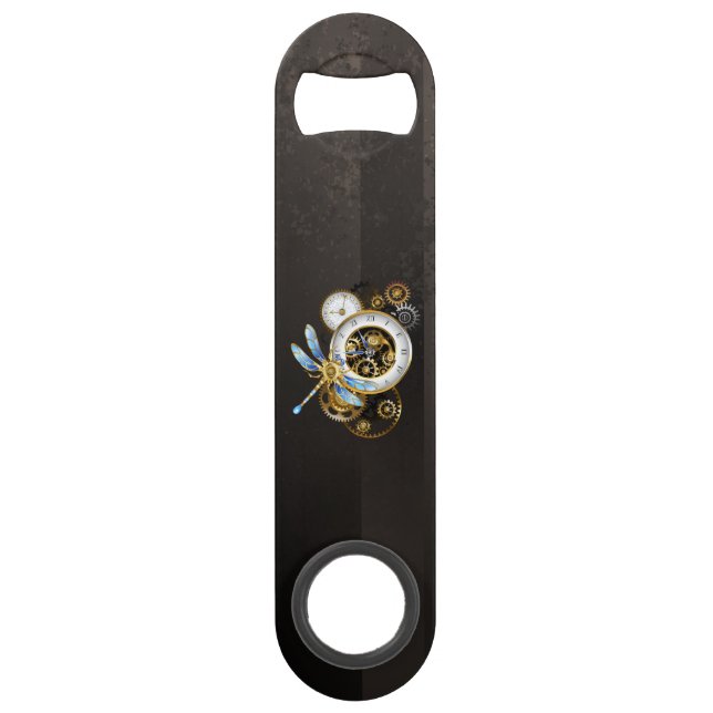 Horloge à vapeur avec libellule mécanique (Devant)