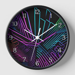 Horloge Abstrait géométrique coloré