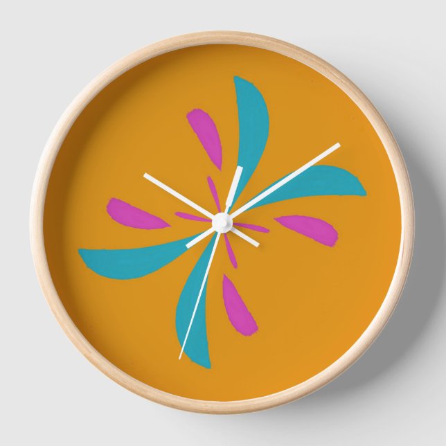Horloge Abstrait simple Motif de vol papillon (Recto)