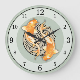 Horloge Abstraite du mur acrylique de poisson Koi