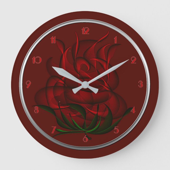 Horloge Abstraite du mur de rose rouge (Recto)