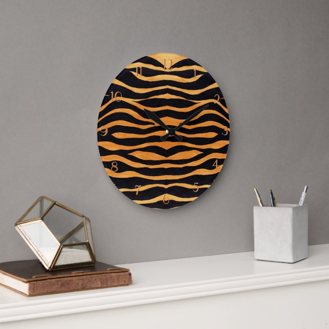 Horloge Abstraite du mur d'impression de tigre (Bureau)