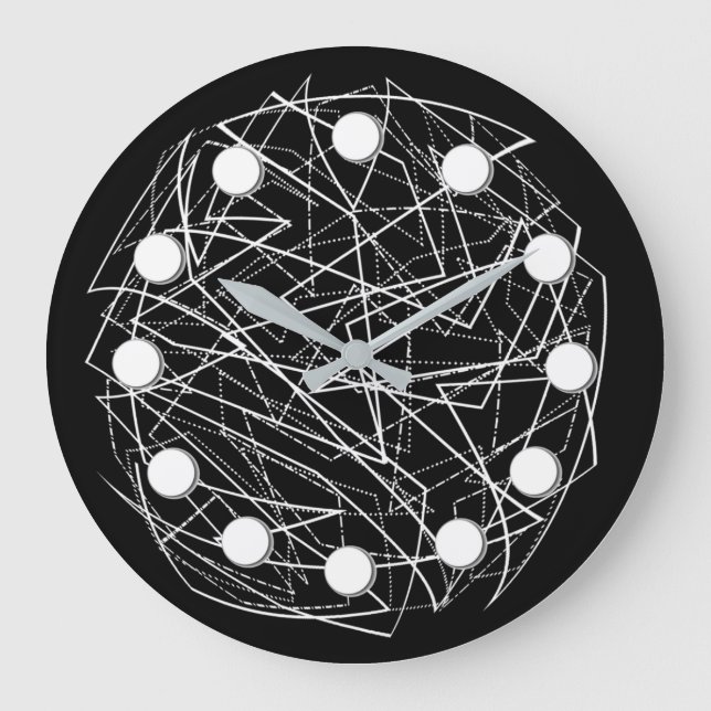 Horloge Abstraite moderne en noir et blanc (Recto)