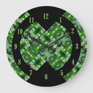 Horloge Abstraite Motif verte glorieuse