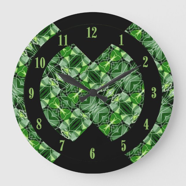 Horloge Abstraite Motif verte glorieuse (Recto)