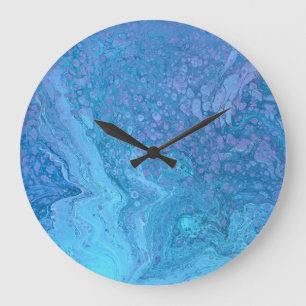 Horloge Abstraite Ocean Breeze 1 Bleu Fraîchissant