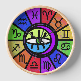 Horloge acrylique ronde Zodiac