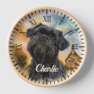 Horloge Affenpinscher Chien Russe Portrait de ferme
