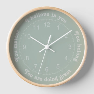 Horloge Affirmations positives Vert