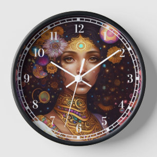 Horloge African American Black Goddess Queen Imaginaire Ar