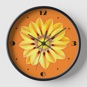 Horloge African Daisy / Gazania - Orange et Jaune