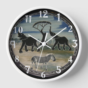 Horloge Afrique Kenya Beau Élégant Faune