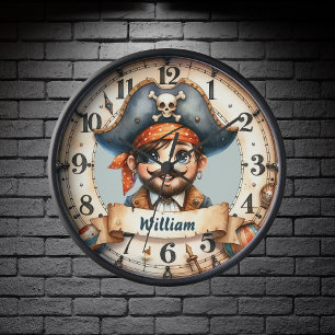 Horloge Ahoy Time ! Pirate Adventure Wall Clock
