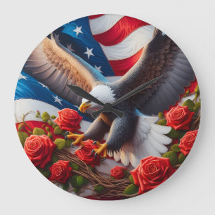 Horloge aigle américain patriotique