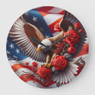 Horloge aigle américain patriotique