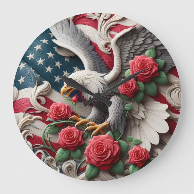 Horloge aigle américain patriotique (Recto)