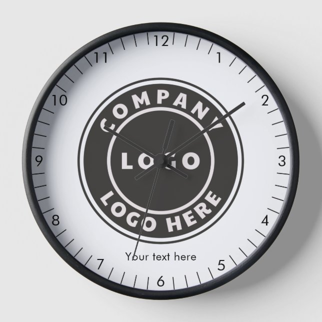 Horloge Ajouter un logo d'entreprise et du texte personnal (Recto)