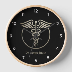Horloge Ajouter Votre Nom Symbole Médicale Docteur Personn