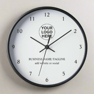 Horloge Ajoutez votre logo et votre texte ici l Blanc prom