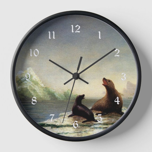 Horloge Albert Bierstadt peinture, Phoques (Recto)