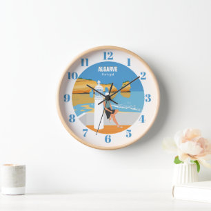 Horloge Algarve plage fille voyage vintage style
