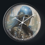 Horloge Alien de science-fiction portant un masque casque<br><div class="desc">Alien de science-fiction portant un masque casque</div>