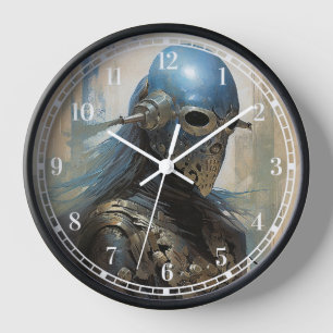 Horloge Alien de science-fiction portant un masque casque