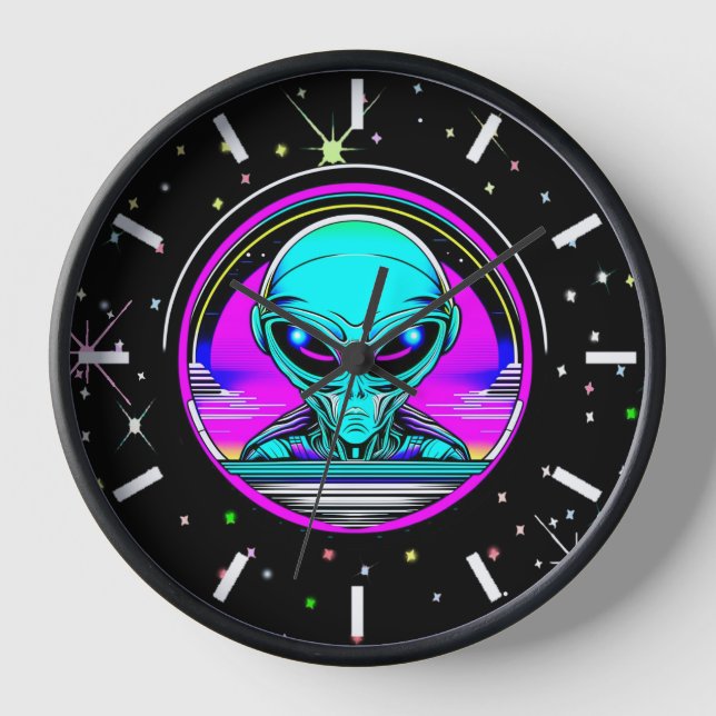 Horloge Alien extra-terrestre volant un OVNI (Recto)