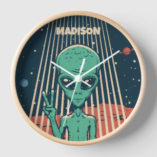 Horloge Alien UFO de nom personnalisé