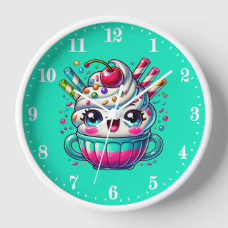 Horloge Amateurs de glaces mignonnes