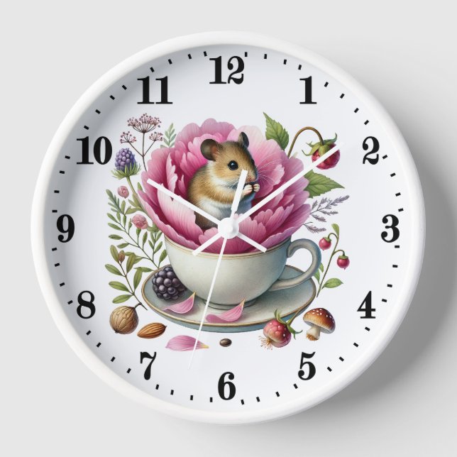Horloge Amateurs de rongeurs de souris teacup (Recto)