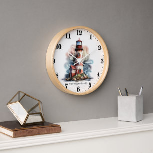 Horloge Amateurs du phare de Cute Beach ajouter le nom