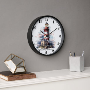 Horloge Amateurs du phare de Cute Beach ajouter le nom
