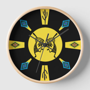 Horloge Amérindien Kokopelli Sun Southwestern
