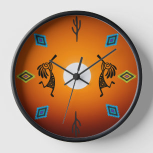 Horloge Amérindien Kokopelli Sun Southwestern