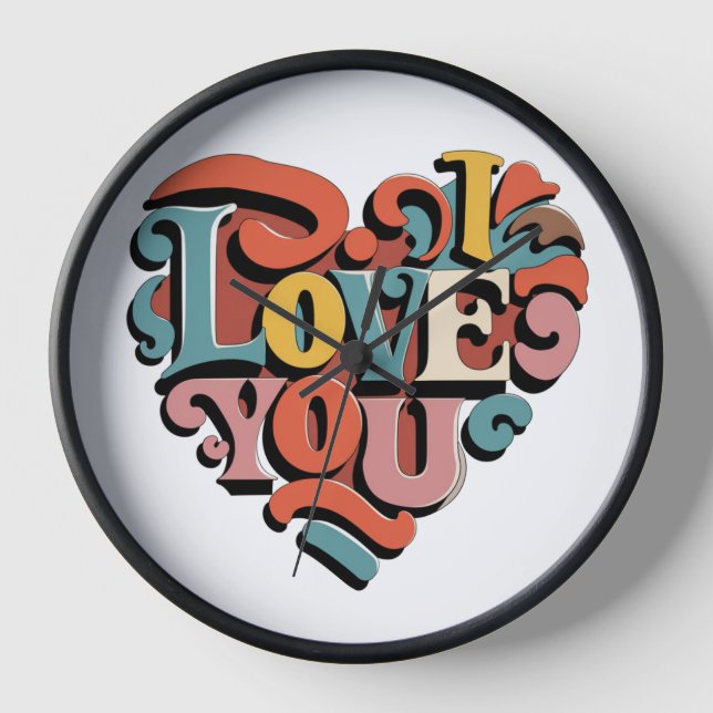 Horloge Amour à Cœur Rétro Psychedelia (Recto)