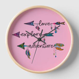 Horloge Amour Explore Aventure Arrow Tribal Boho Design