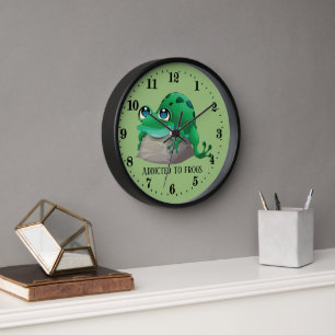 Horloge amoureux de grenouilles mignonnes ajouter du texte
