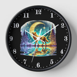 Horloge Amoureux des animaux loups mignons