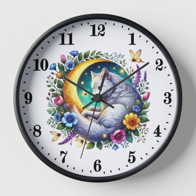 Horloge Amoureux des animaux loups mignons (Recto)
