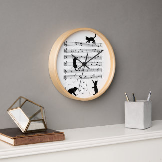 Horloge Amoureux des chats Funny Pianiste Piano Lover