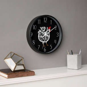 Horloge amoureux du poulet amusant art du mot