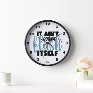 Horloge Amusant flus de salle de bain art mot